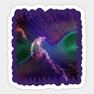 Jellyfish in Roaring Waves of Blur Sticker